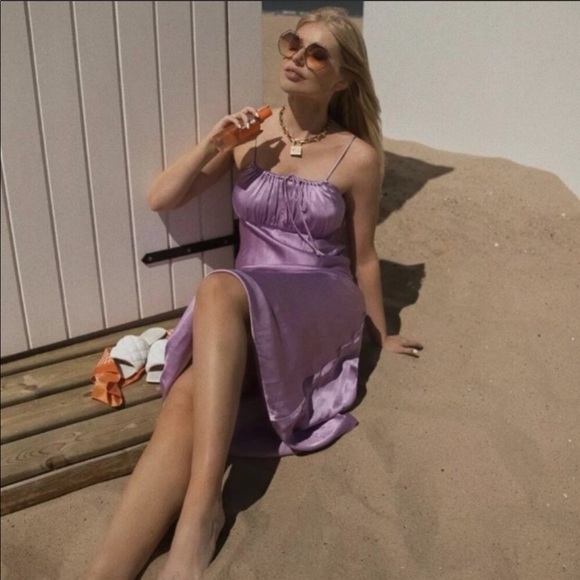 Last 1🔥 NWT Zara lilac purple satin dress - Picture 13 of 14